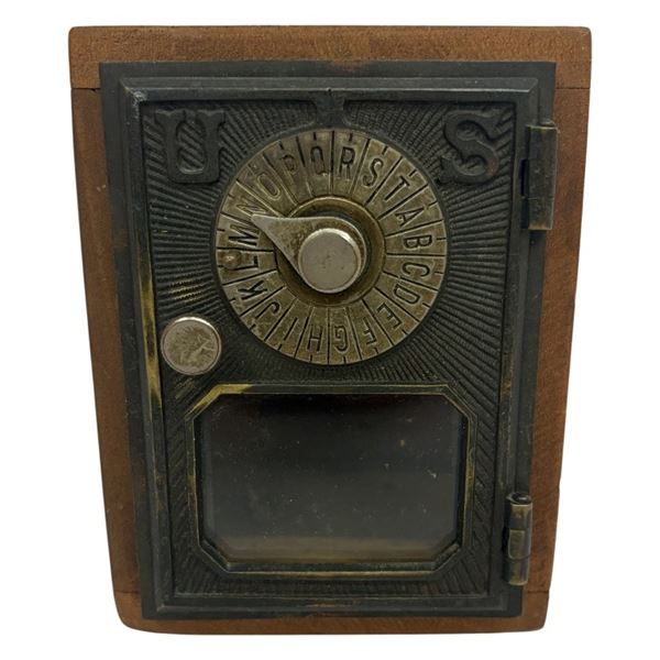 Antique U.S. Post Office Lock Box Door Still Bank