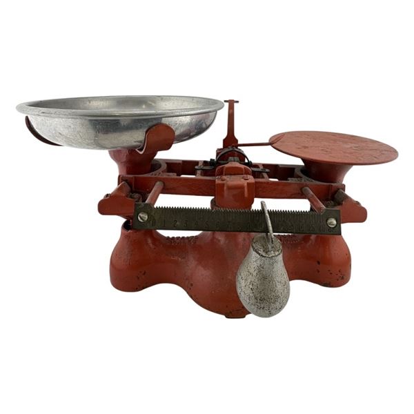Detecto Red Cast Iron Double Beam Balance Scale