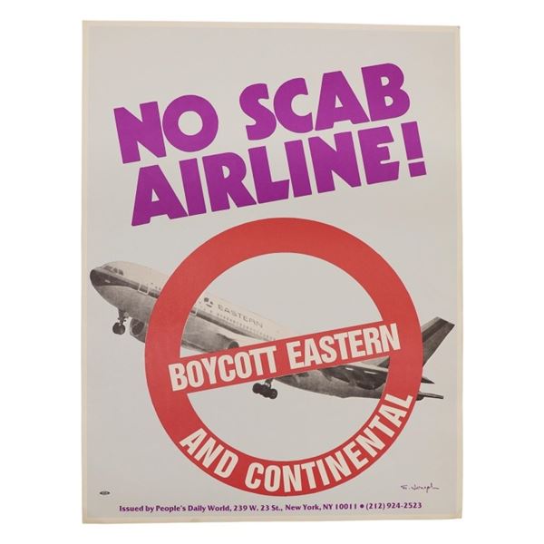 1989 Airline Strike Labor Protest Poster