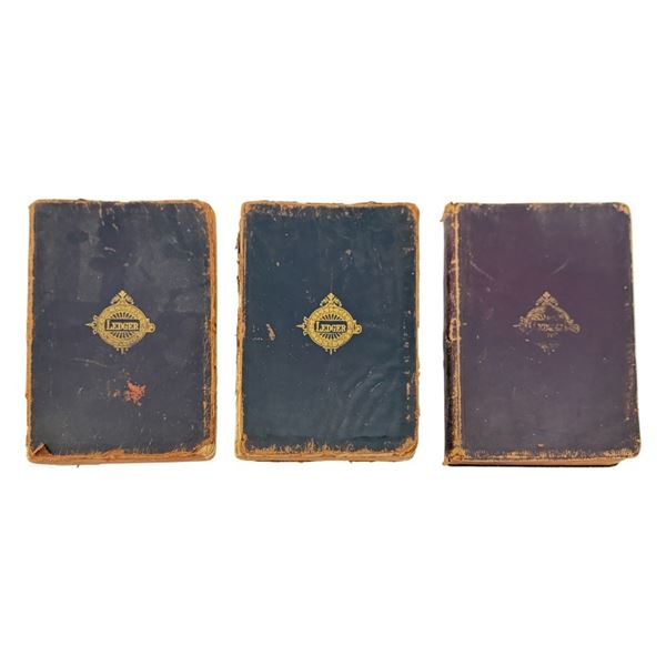 Antique American Leather Account Ledgers