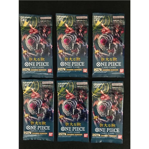 LOT OF 6 ONE PIECE TCG OP-3 PILLARS OF STRENGTH SEALED JAPANESE TRADING CARD PACKS