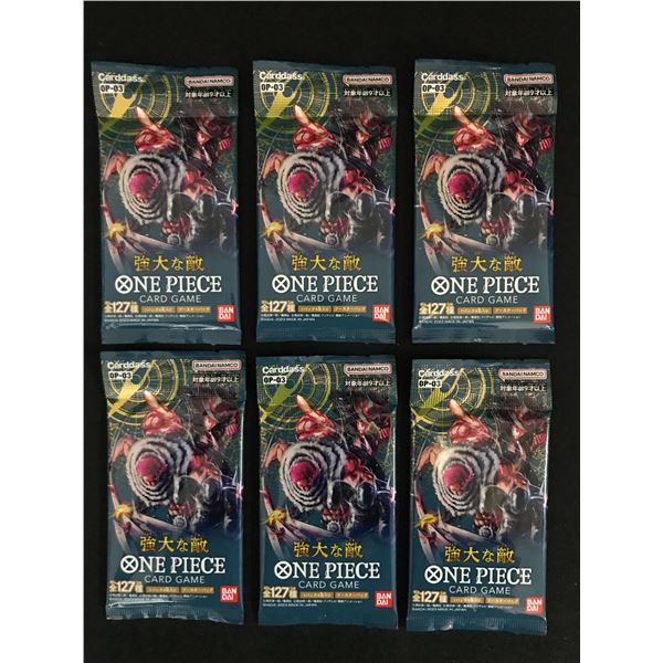 LOT OF 6 ONE PIECE TCG OP-3 PILLARS OF STRENGTH SEALED JAPANESE TRADING CARD PACKS