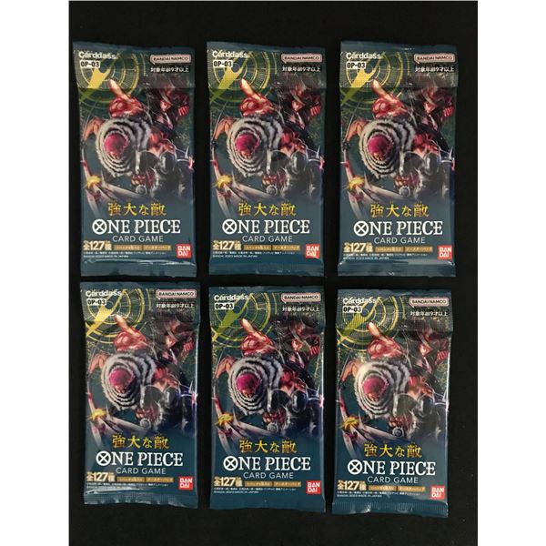 LOT OF 6 ONE PIECE TCG OP-3 PILLARS OF STRENGTH SEALED JAPANESE TRADING CARD PACKS