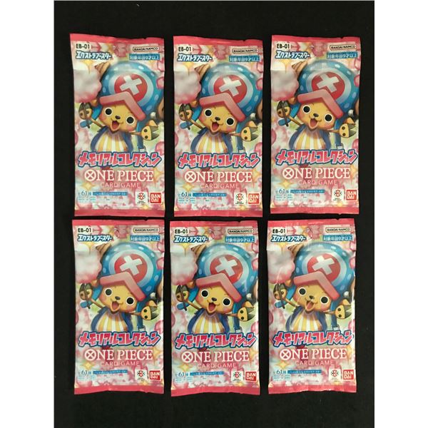 LOT OF 6 ONE PIECE TCG EB-01 MEMORIAL COLLECTION SEALED JAPANESE TRADING CARD PACKS
