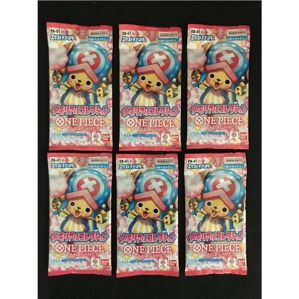 LOT OF 6 ONE PIECE TCG EB-01 MEMORIAL COLLECTION SEALED JAPANESE TRADING CARD PACKS