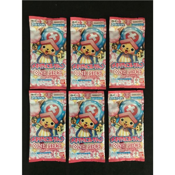 LOT OF 6 ONE PIECE TCG EB-01 MEMORIAL COLLECTION SEALED JAPANESE TRADING CARD PACKS