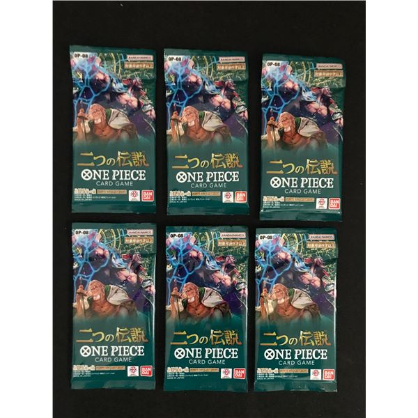 LOT OF 6 ONE PIECE TCG OP-08 TWO LEGENDS SEALED JAPANESE TRADING CARD PACKS
