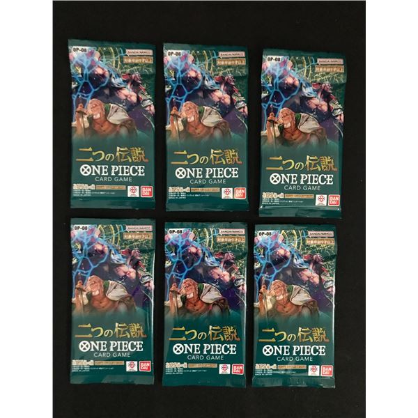 LOT OF 6 ONE PIECE TCG OP-08 TWO LEGENDS SEALED JAPANESE TRADING CARD PACKS