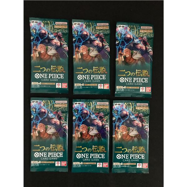 LOT OF 6 ONE PIECE TCG OP-08 TWO LEGENDS SEALED JAPANESE TRADING CARD PACKS