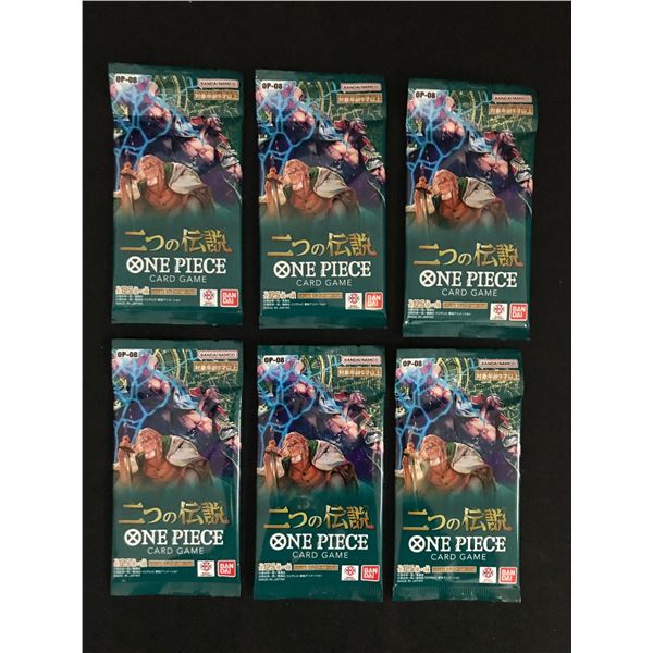 LOT OF 6 ONE PIECE TCG OP-08 TWO LEGENDS SEALED JAPANESE TRADING CARD PACKS