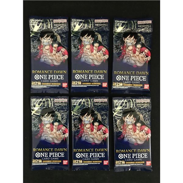 LOT OF 6 ONE PIECE TCG OP-01 ROMANCE DAWN SEALED JAPANESE TRADING CARD PACKS