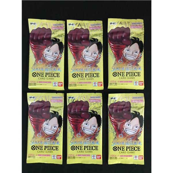 LOT OF 6 ONE PIECE TCG OP-7 500 YEARS IN THE FUTURE SEALED JAPANESE TRADING CARD PACKS