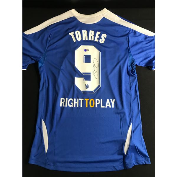 FERNANDO TORREST SIGNED CHELSEA SOCCER JERSEY - BECKETT COA