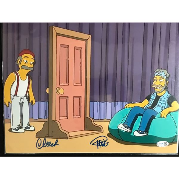 CHEECH AND CHONG SIGNED SIMPSONS 8X10 - JSA COA