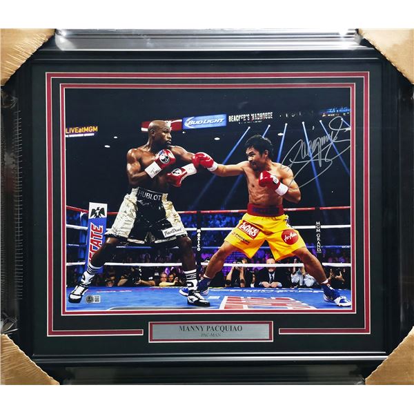 MANNY PACQUIAO SIGNED AND FRAMED 8X10 - BECKETT COA