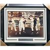 Image 1 : NEW YORK BASEBALL LEGENDS FRAMED & QUAD SIGNED 8X10 - MANTLE, MAYS, DIMAGGIO & SNYDER - BECKETT COA
