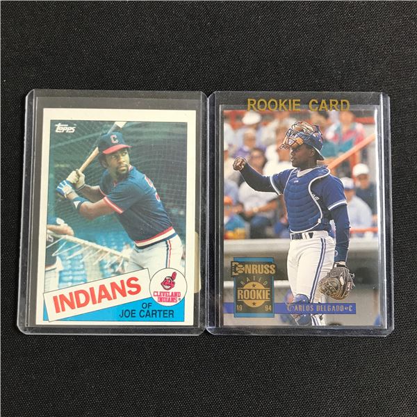 JOE CARTER AND CARLOS DELGADO TORONTO BLUE JAYS ROOKIE CARD LOT