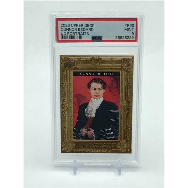 2023 UPPER DECK CONNOR BEDARD UD PORTRAITS ROOKIE CARD - PSA GRADE 9