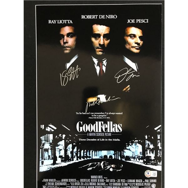 TRIPLE SIGNED GOODFELLAS PICTURE - LIOTTA, PESCI AND DE NIRO - BECKETT COA