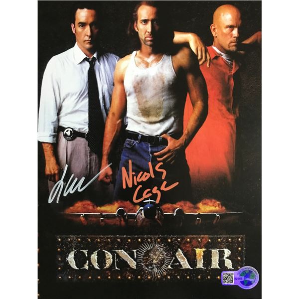 NICOLAS CAGE AND JOHN CUSACK DUAL SIGNED CON AIR 8X10 - WWOC COA