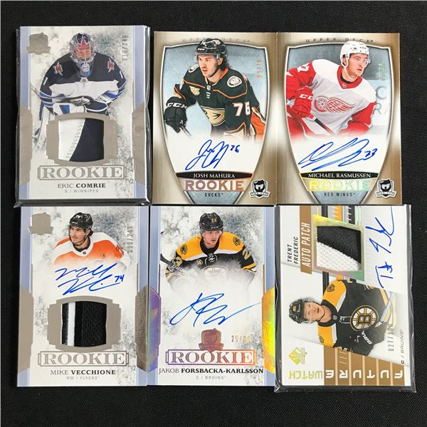 LOT OF 6 SIGNED ROOKIE HOCKEY TRADING CARDS