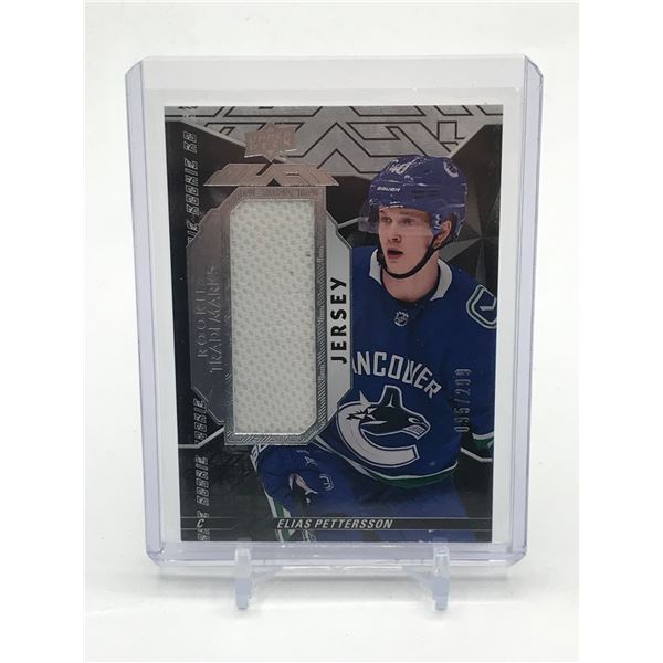 2018-19 UPPER DECK BLACK ELIAS PETTERSSON ROOKIE PATCH TRADING CARD 95/299