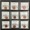 Image 1 : LOT OF 9 GRADED CANADIAN PENNIES (UNCIRCULATED GRADES)