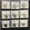 Image 1 : LOT OF 9 GRADED CANADIAN NICKELS (UNCIRCULATED GRADES)