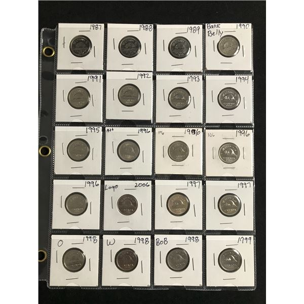 LOT OF 20 NICKELS (1980'S - 1990'S)