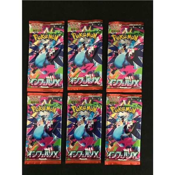 LOT OF 6 POKEMON TCG INFERNO X SEALED JAPANESE TRADING CARD PACKS