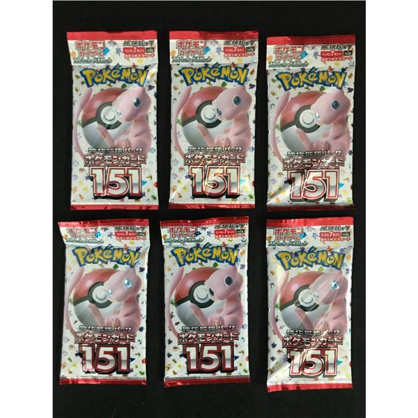 LOT OF 6 POKEMON TCG SCARLET & VIOLET 151 JAPANESE TRADING CARD PACKS