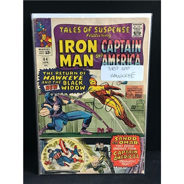 TALES OF SUSPENCE #64 3DR APP HAWKEYE  - MARVEL COMICS