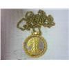 Image 1 : 1942 Walking LIberty Half Dollar Pendant And Chain