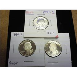 1976-S, 80-S And 85-S Wash. Quarters (Proof)