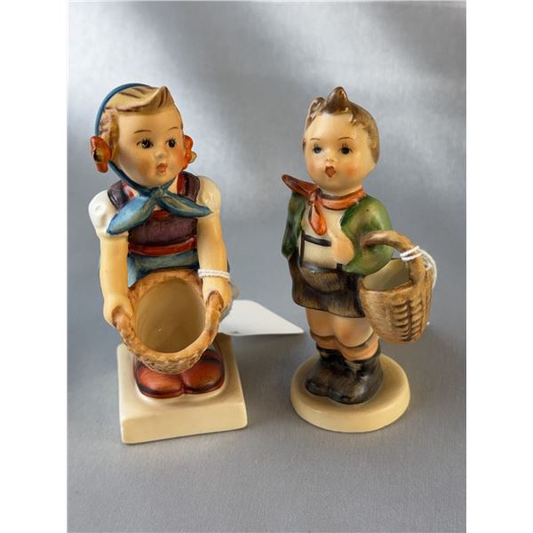 Goebel Hummel Figurines: Little Helper #73 TMK-3 and Village Boy #51/0 TMK-2 Germany