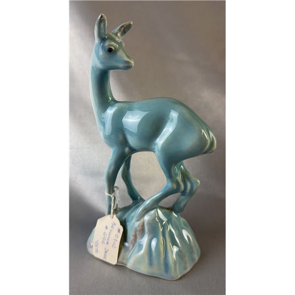 Beswick England Model 696 Blue Glazed Porcelain Deer Figurine