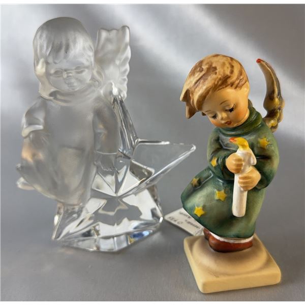 Goebel Crystal Angel on Star and Hummel Heavenly Angel Figurine #21/0 TMK6