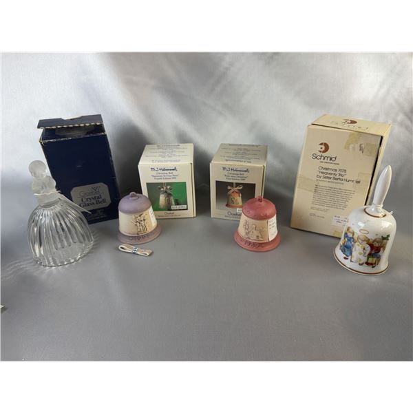 Goebel and Schmid Christmas Bell Collection, 4 Bells with Boxes, 1978–1992