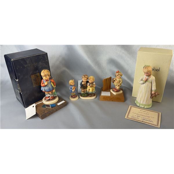 5 Goebel Hummel Porcelain Figures, Club Editions, With Certificates And Boxes