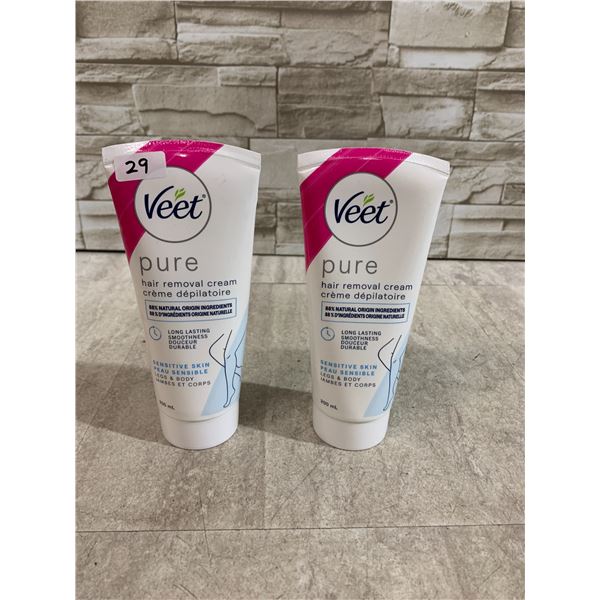 Lot Of 2 Veet Pure Hair Removal Creams - 200mL Each