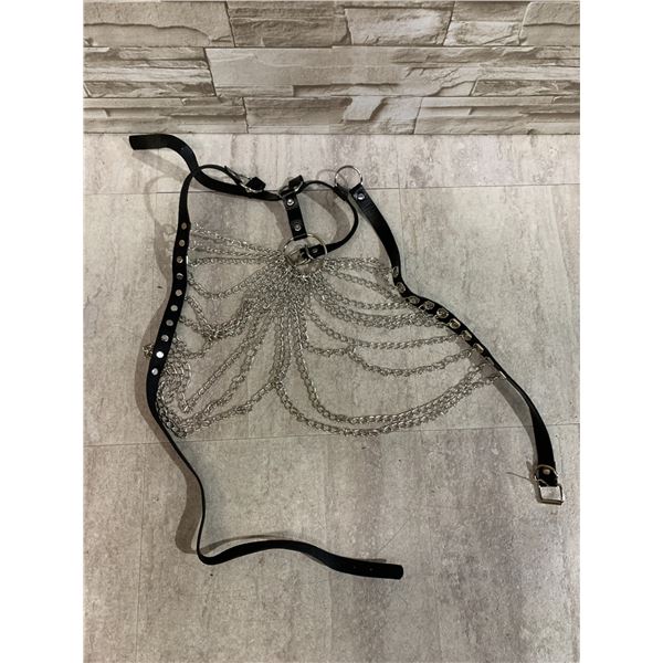 Punk/Gothic Faux Leather Chest And Body Chain Harness