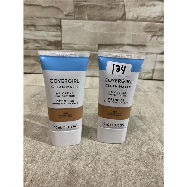 Lot Of 2 Covergirl Clean Matte BB Cream For Oily Skin - 550 Medium Deep - 30mL Each
