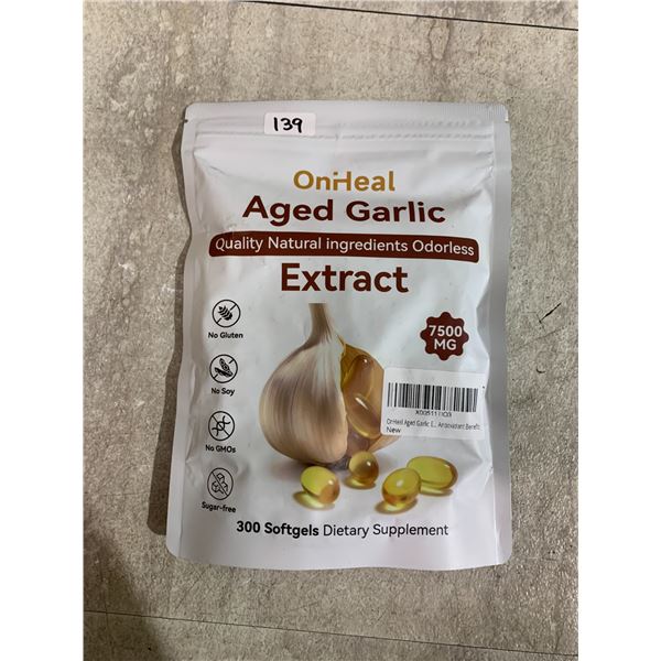 OnHeal Aged Garlic Quality Natural Odorless Indredients - 300 Soft Gels