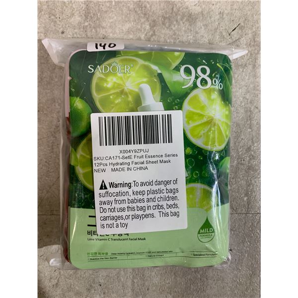 Lot Of 12 Hydrating Facial Sheet Masks