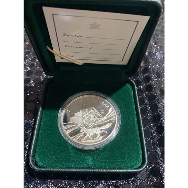 2003 Canada Fine Silver Proof Dollar Cobalt Mining Fox 25.175g with Case and COA