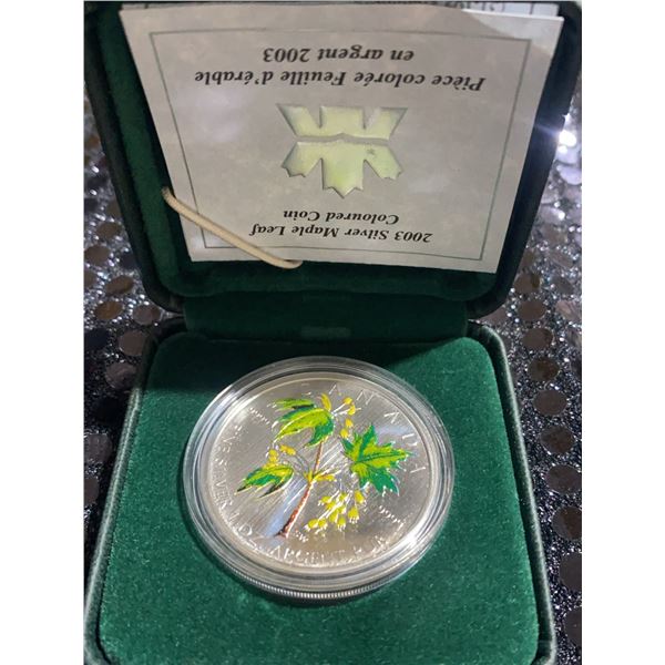 2003 Canada $5 Silver Maple Leaf Coloured Coin 1 oz 99.99% Fine Silver