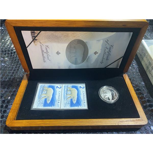 2004 Canada $2 Proud Polar Bear Limited Edition Stamp and Coin Set in Case