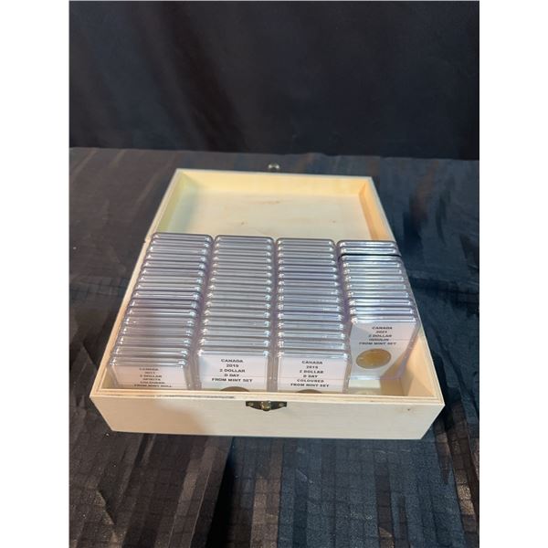 57 Canadian $2 Coins with .925 Silver/Gold Plated and Special Editions, Cased