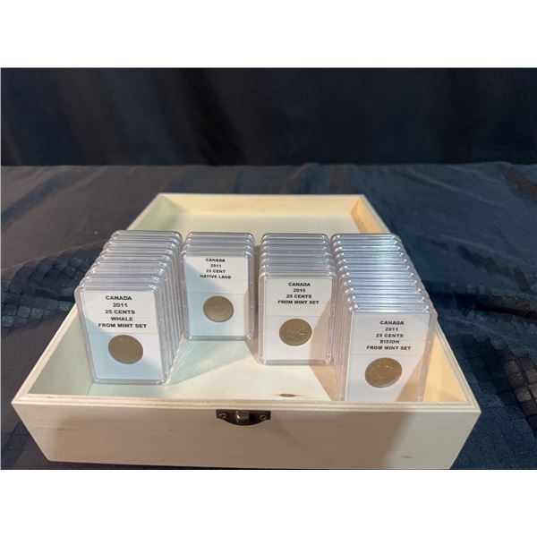 31 Canadian 25 Cents Commemorative Coins 2009–2023 in Holders
