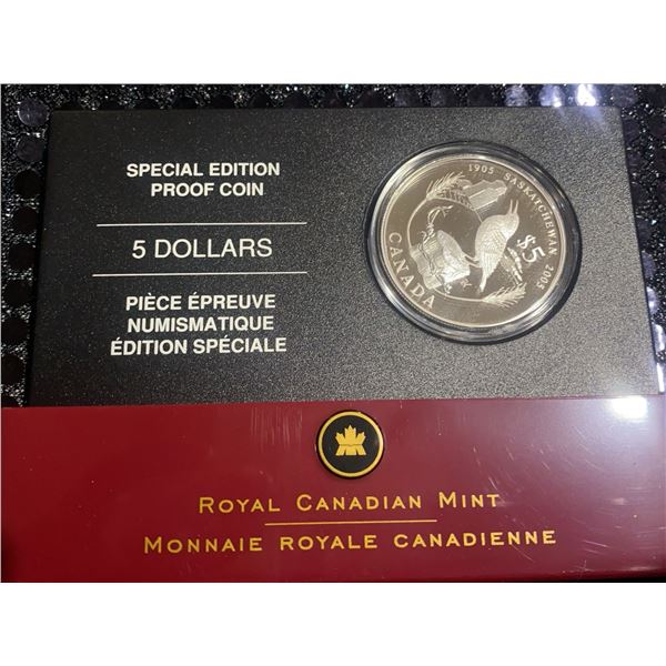2005 Royal Canadian Mint Saskatchewan $5 Silver Special Edition Proof Coin